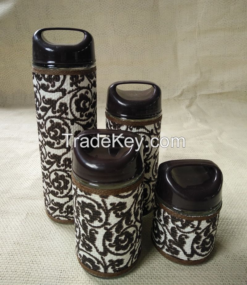 Sell Glass Canister Set With Colored Coat