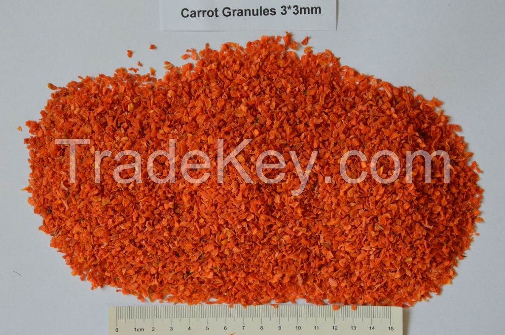 Dehydrated carrot granules 3X3mm