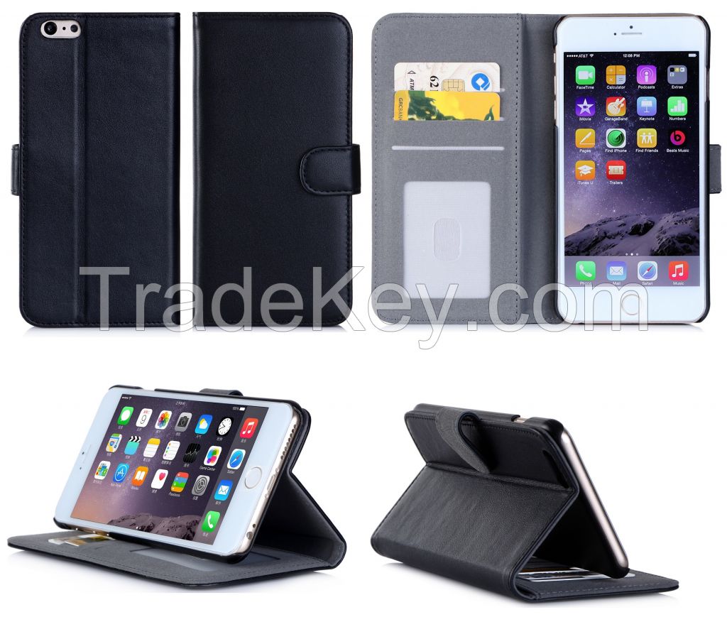 Heat Setting Shock Proof Flip Second Leather Phone Case For Iphone 6 plus 5.5