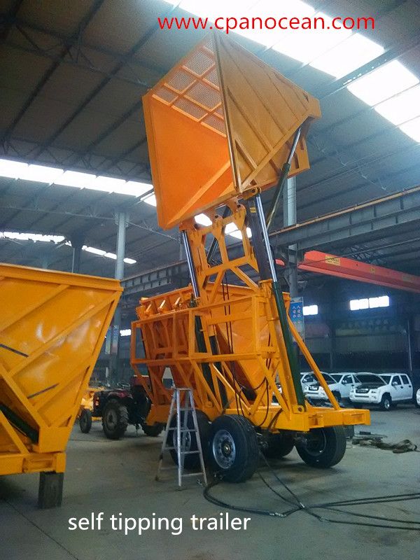 hydraulic self tipping sugar cane trailer for chopped sugar cane