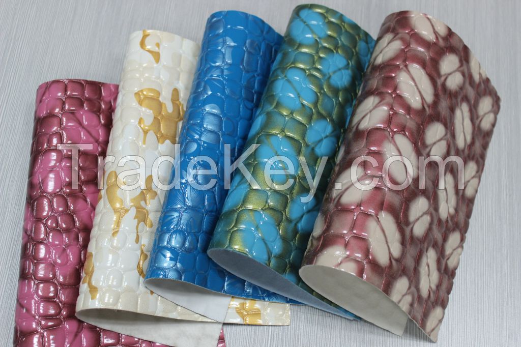 Factory price high quality embossed synthetic pvc leather for bag making