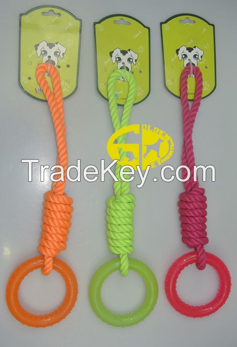 Cotton Rope with TPR Rubber Pet Chew Toy