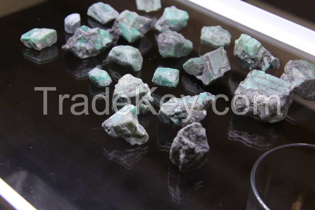 Rough Emerald Stones