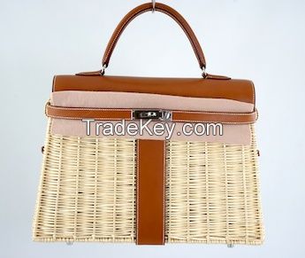 Hermes 35cm Kelly Wicker Picnic Handbag