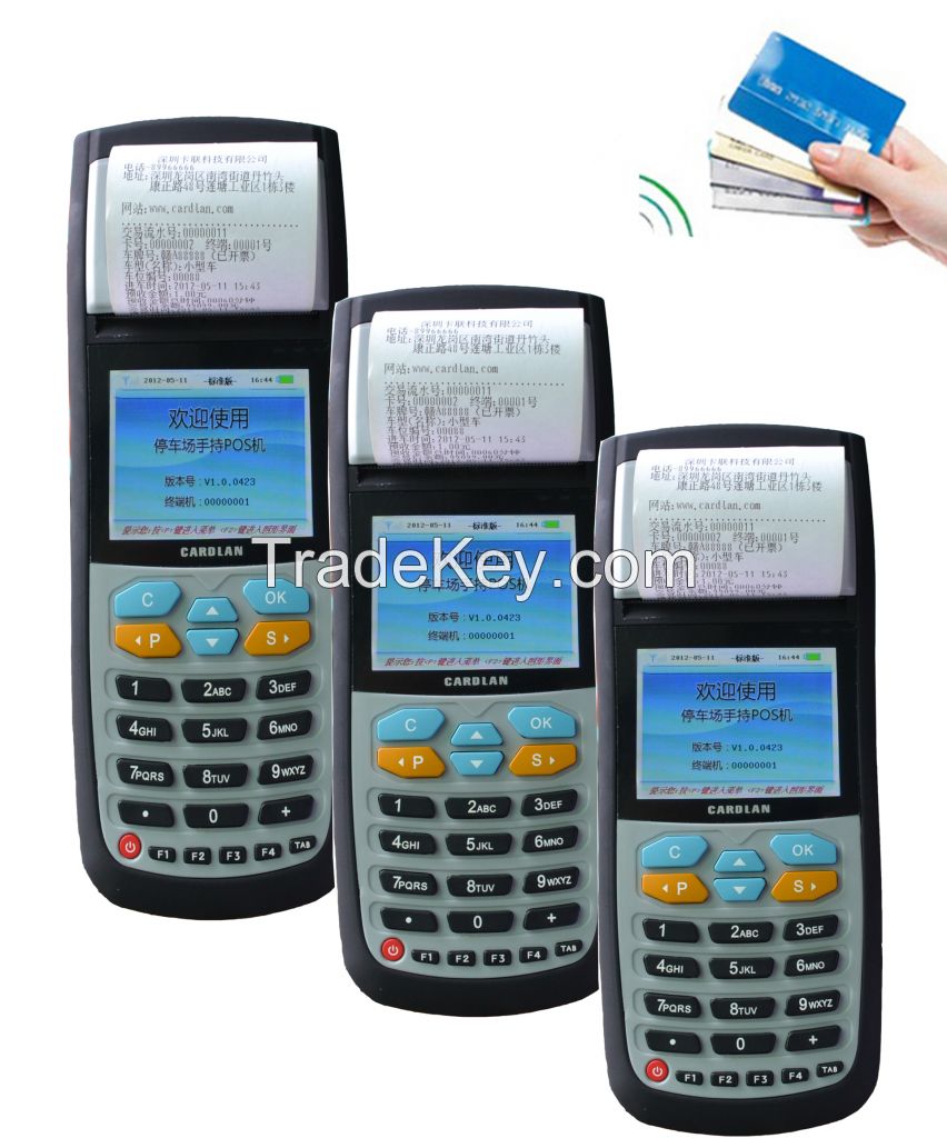 Parking Lot Portable prepaid IC Card Fare Collection POS with SIM Card Slot and Thermal Printer