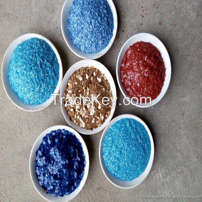 color mica flake for natural sonte textured paint