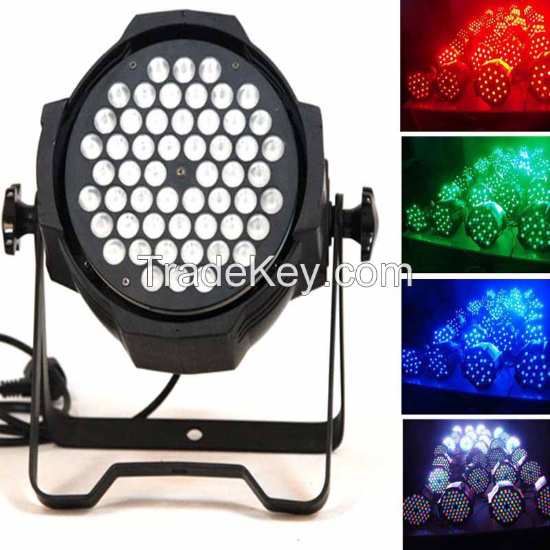 Hot Sale 54pcs 3w RGB LED Aluminum Par HS-5403A For Stage Disco Party