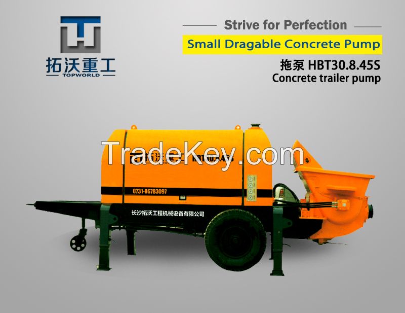 small fine stone Trailer concrete pump HBT series electrical type