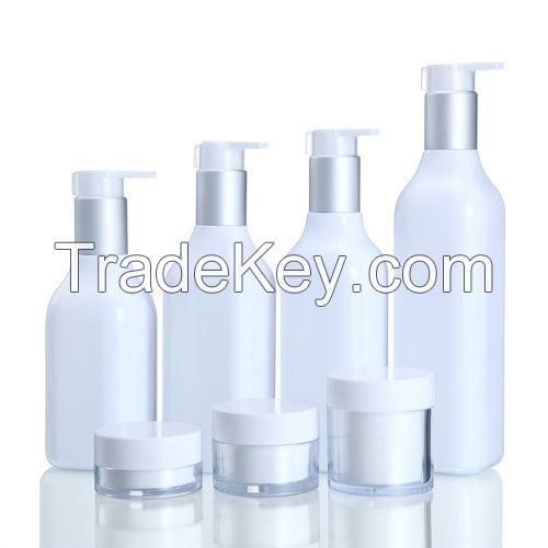 plastic bottles and jars for cosmetic