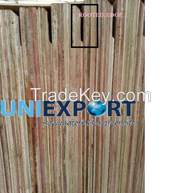Rooted edge container plywood flooring