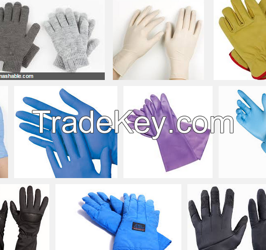 Latex exam gloves, surgical gloves, nitrile gloves, vinyl gloves, household gloves industrial