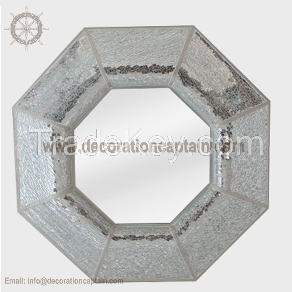 Broken Glass Cullet Formed Mosaic Frame Mirror Cracked Mosaic Wall Mirror