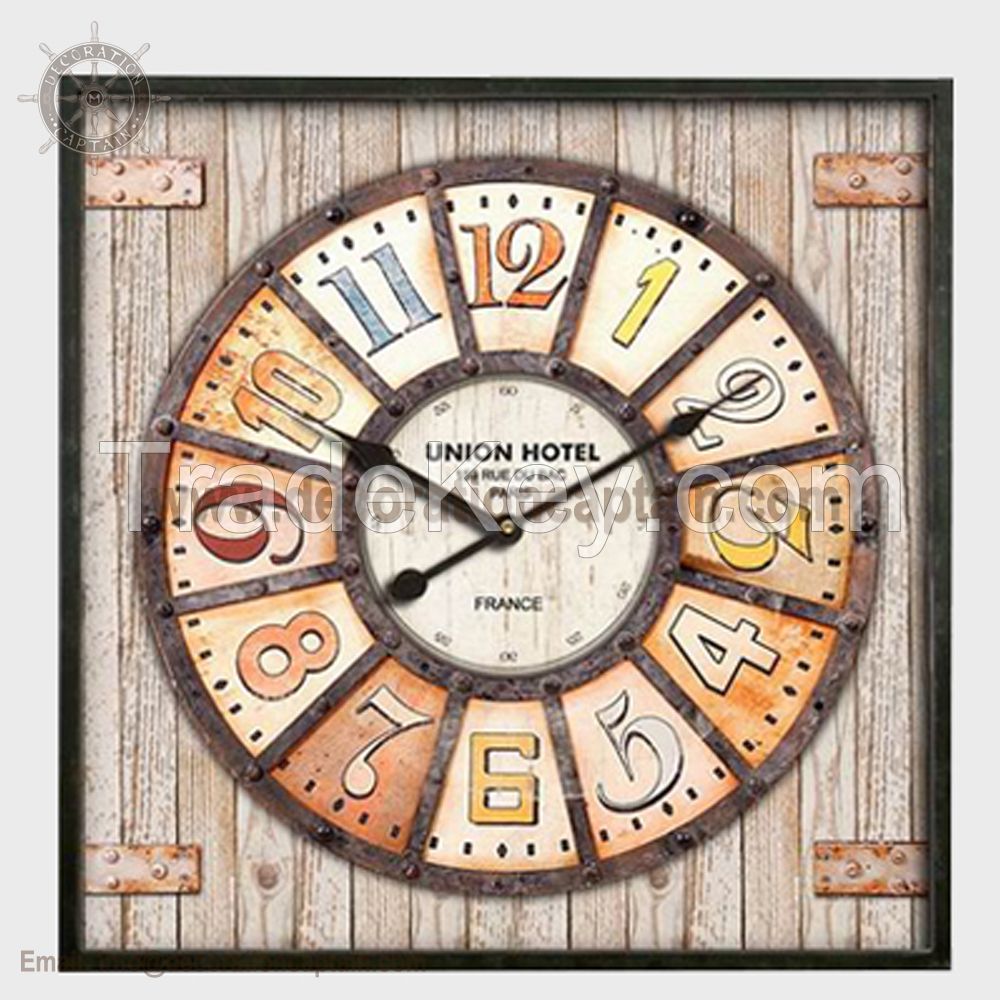 Industrial Metal Clock Metal Fusion Wall Clock Rustic Kitchen Clocks Rustic Metal Wall Art Clocks