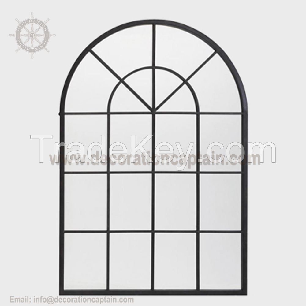 Arch Metal Wall Mirror in Faux Window Design Antique Window Pane Mirrors Arched Door Mirrors