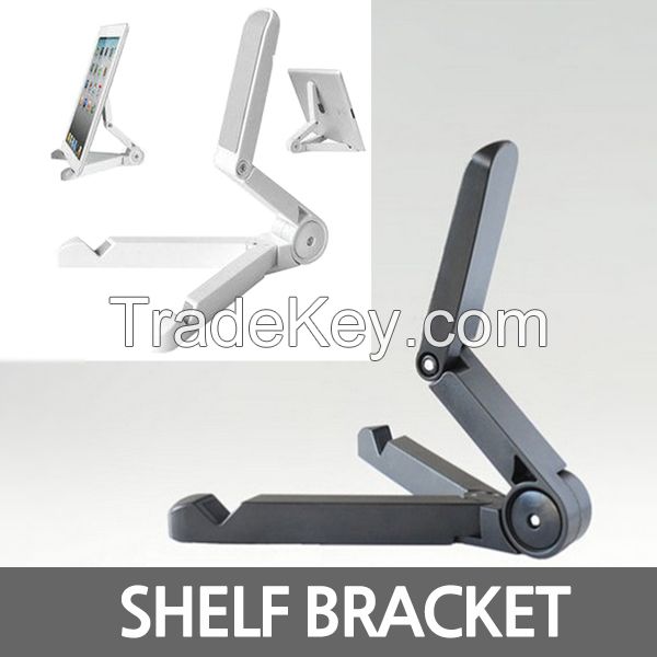 portable fold-up stand, shelf bracket, iPad jack braces, iPad holder, triangle holder