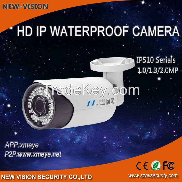 New Technolog 2MP H.264 Varifocal Waterproof IP66 POE P2P ONVIF  IP camera