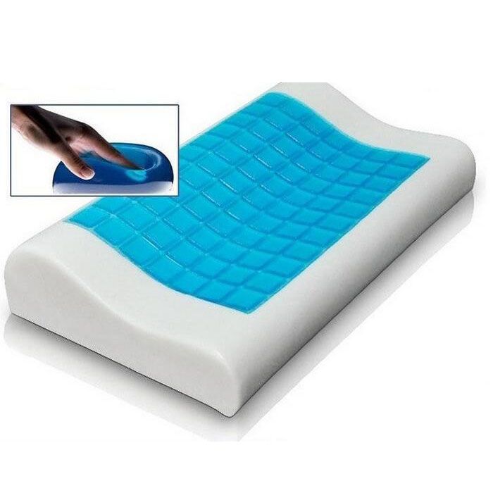 Contoured PU Memory foam cooling gel pillow, visco elastic pillow, neck pillow