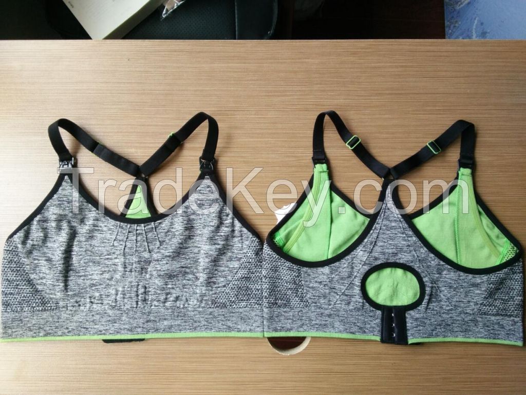 Multi-Fit Seamless triangle back sports bra for nursing moms