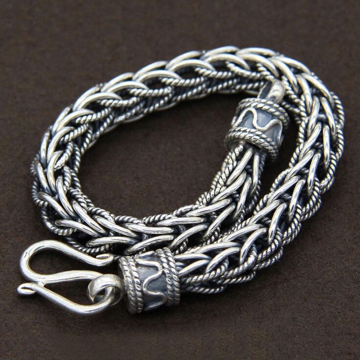 Men's Sterling Silver Rope Chain Bracelet