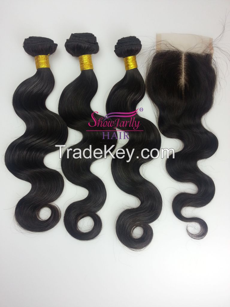 Brazilian/Malaysian/Peruvian/Mongolian/Indian virgin human hair weft 8A grade