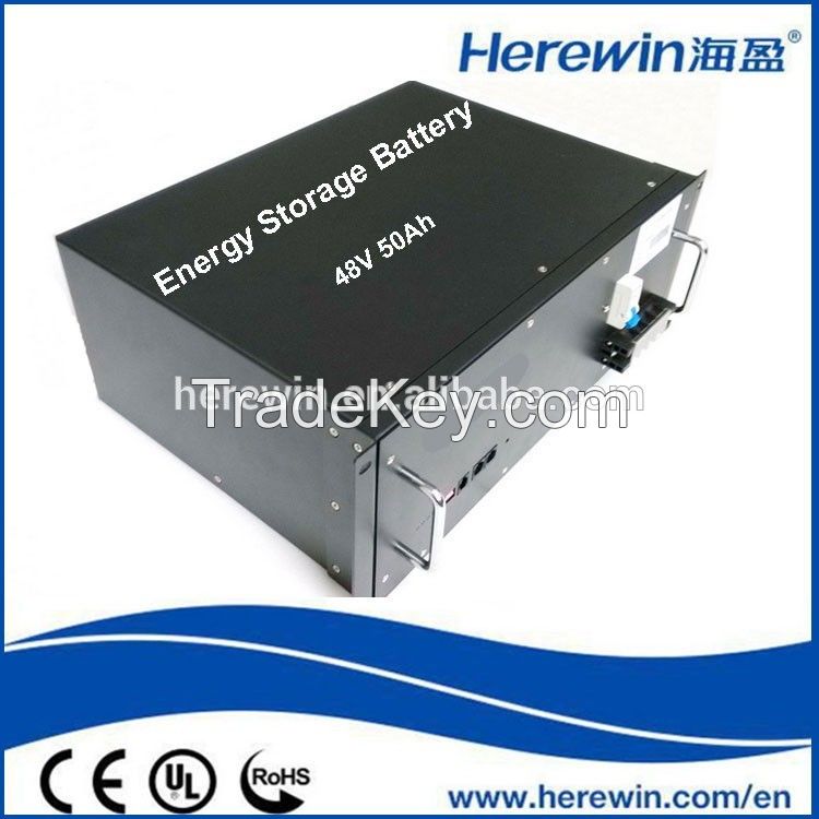 high capacity high voltage 48V 50AH lithium solar energy storage battery