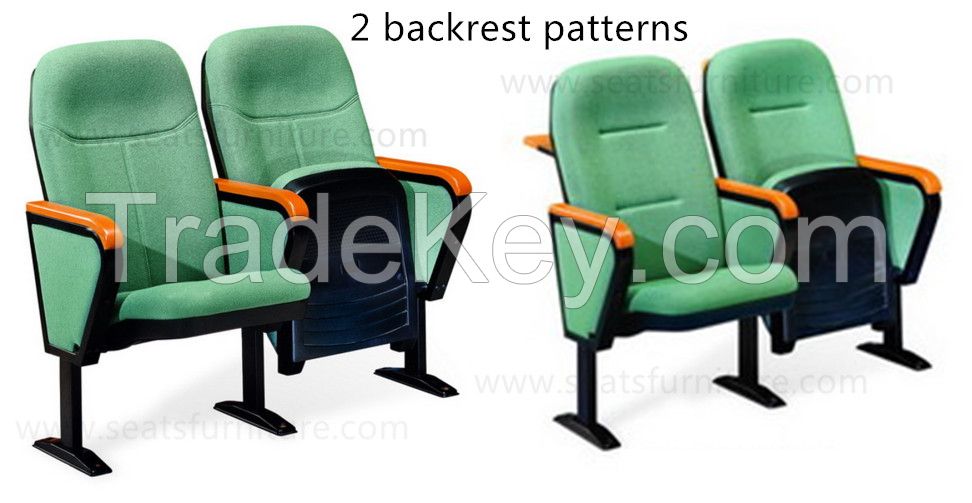 simple but elegant auditorium seats with writing table and book net (LS-526)