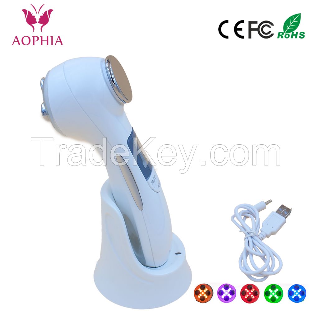 6 in 1 multifunction Photon Ultrasonic Ionic Vibrate RF/EMS beauty Appliance