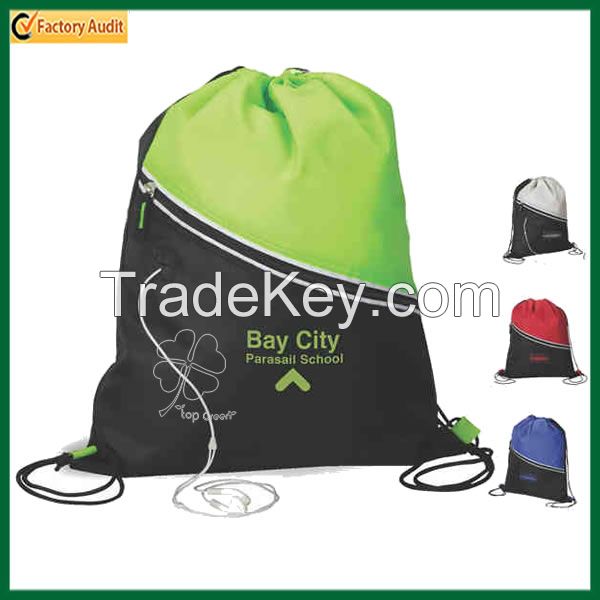 Cycling Trendy 210d Green Drawstring Backpack Bag (TP-dB091)