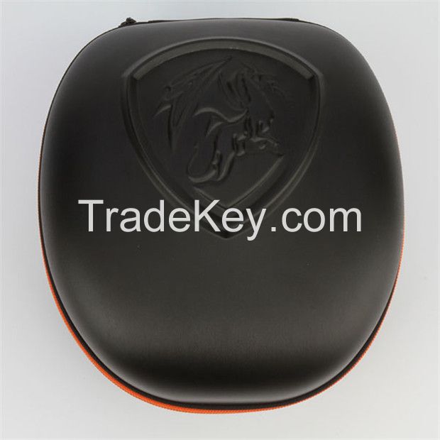 Personalized  EVA Leather Earphone Carrying Case with Embossed Logo