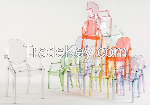 transparent ghost chair, clear plastic chair, distributor dining chair