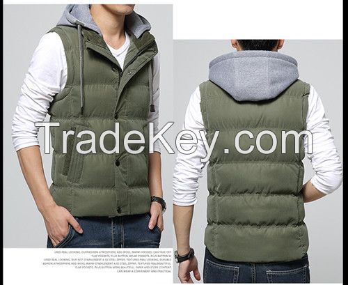 mens warm padded hooded vest
