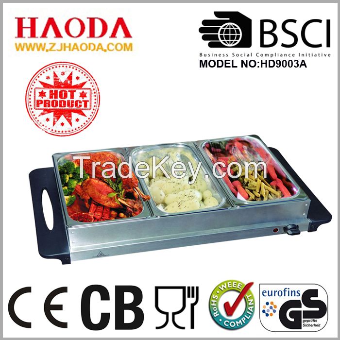 3 Tray Buffet Server and Warming Plate