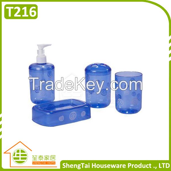 Sale Promotion Modern Design Round Transparent Bath Set Accessory