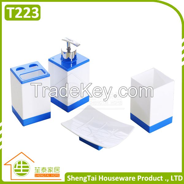 Rectangular Cheap Price Elegant Plastic Bathroom Accessories Sets For Gift