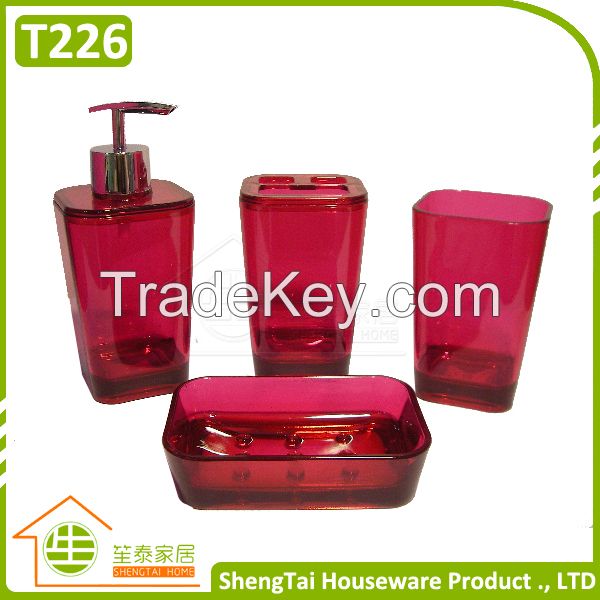 Irregular Shape Popular Transparent 4 Pieces Home Decorations Bathroom Set