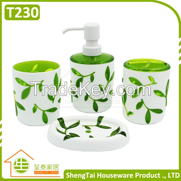 Cheap 3D Tree Leaves Pattern Family Hotel Cute Bathroom Sets For Gift