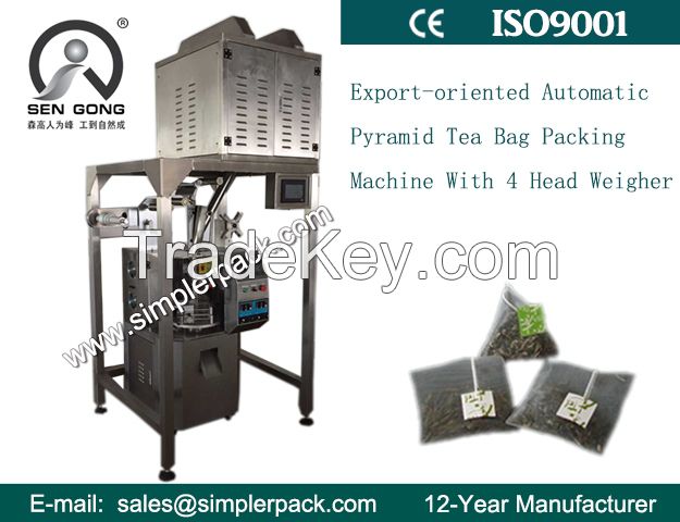 Automatic Triangle Tea Bag Packaging Machine with 4 Electric Scales