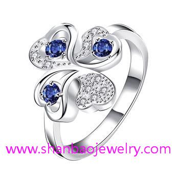 Sell Silver Plated Zircon Costume Fashion Jewelry Ladies Rings