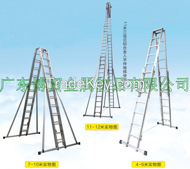Sell aluminum alloy double-Side grooved rails extension ladder