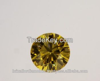 1.21 Ct. Round Shape Loose Natural Diamond Yellow VVS2 EG LAB Color Enhanced