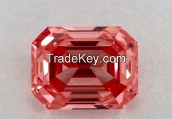 3.68 ct. emerald shape loose natural diamond pink if IF gia