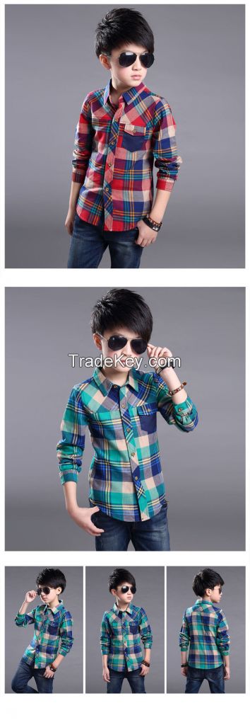 boys fashion plaid shirt YQ016