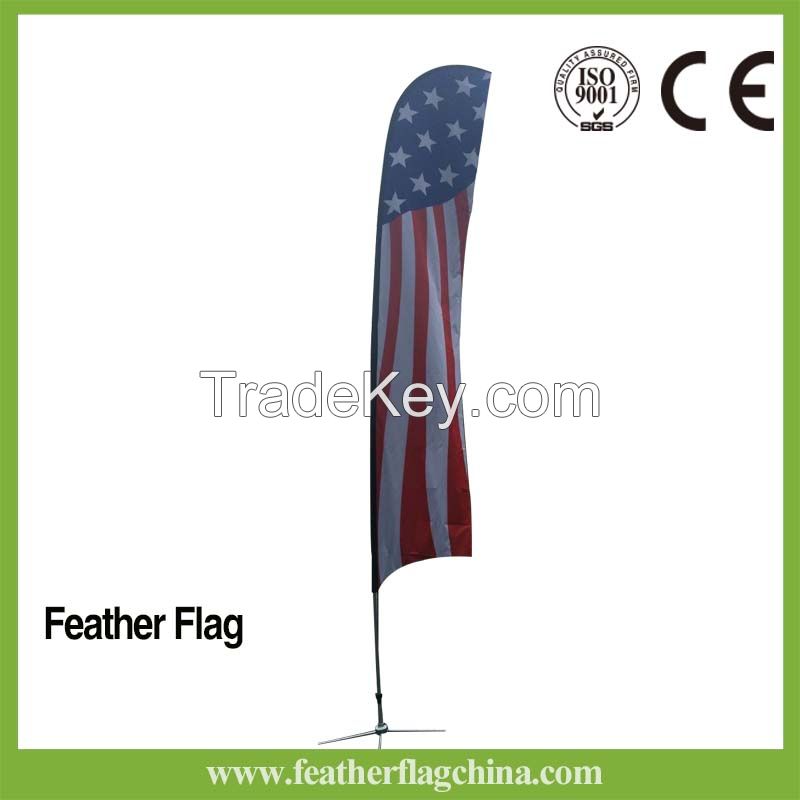 Custom Advertising Feather Beach Flags/Custom Advertising outdoor teardrop flying feather flag