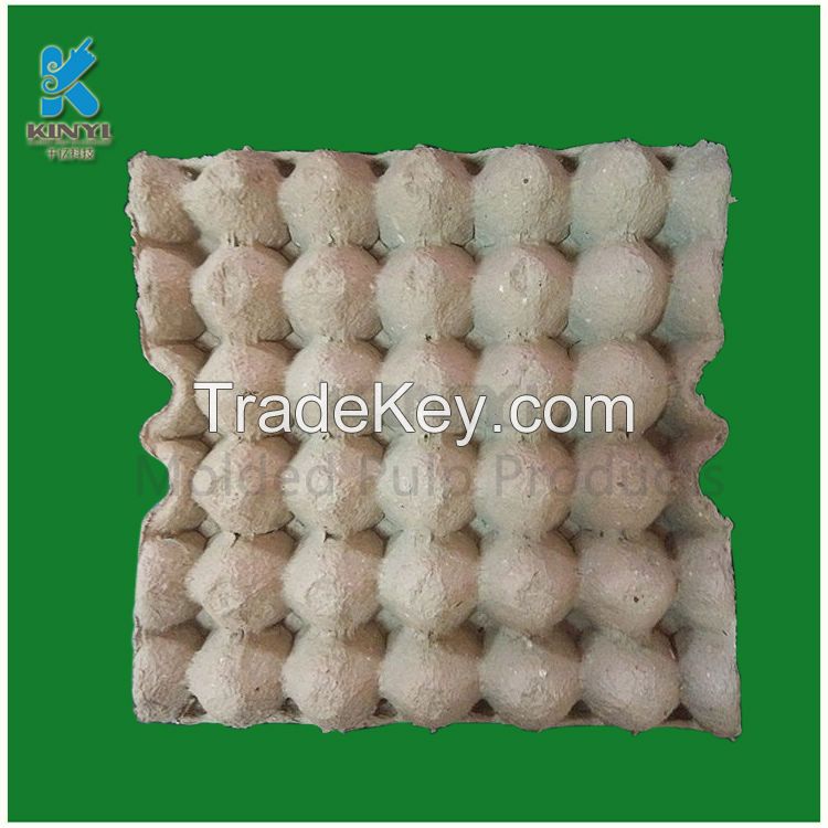 Custom Eco friendly yellow pulp molded fiber egg packaging