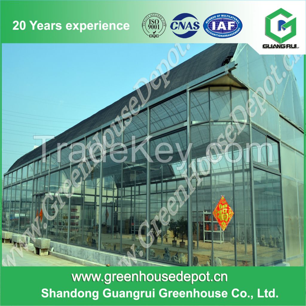 Stable Venlo Type Greenhouse Covered by Glass for Commercial Agricultural