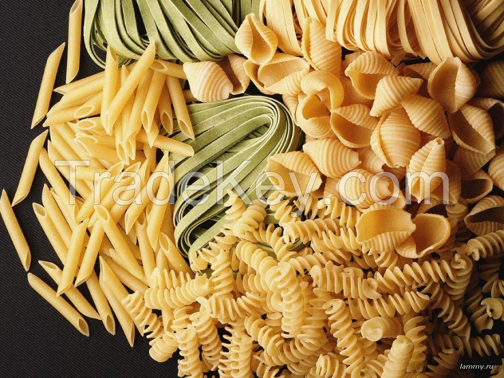 Pasta, Macaroni, Spaghetti, Vermicelli, Cocciolette, Farfalle, Fusilloni, Pennoni