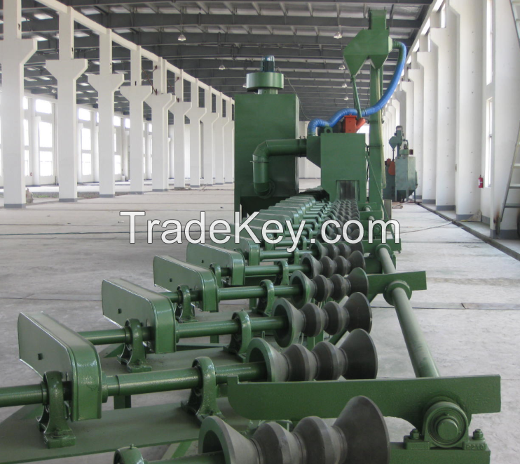 Dingtai Machinery supply through type steel pipe shot blasting machine