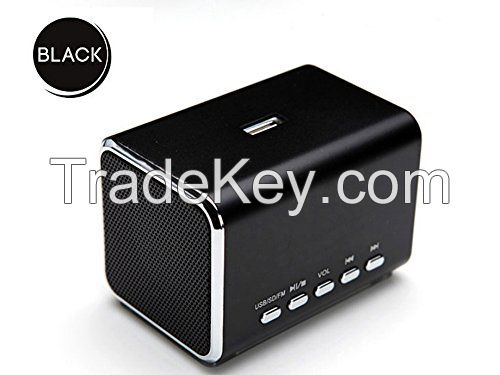 MD05B Sports Active Portable Mini Speaker Loudspeaker FM Radio Computer Speakers TF Card/USB Flash MP4 Speaker Black