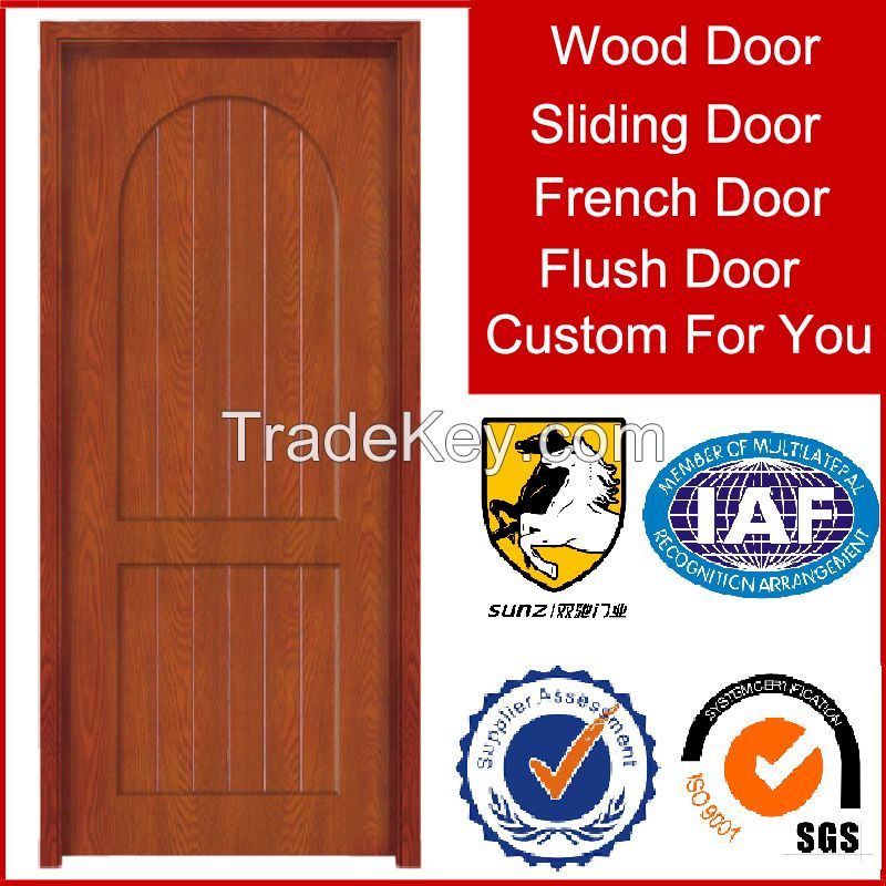 Arched Top Design Two Panel interior wood door