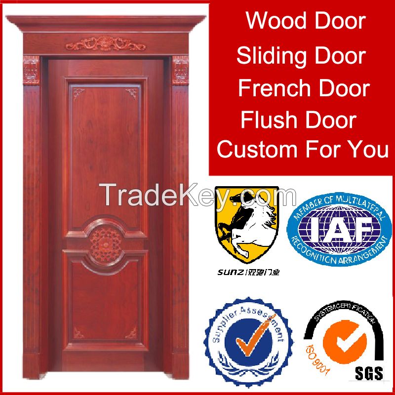 China Gold Supplier Entry Door Exterior Position Wood Room Door Design